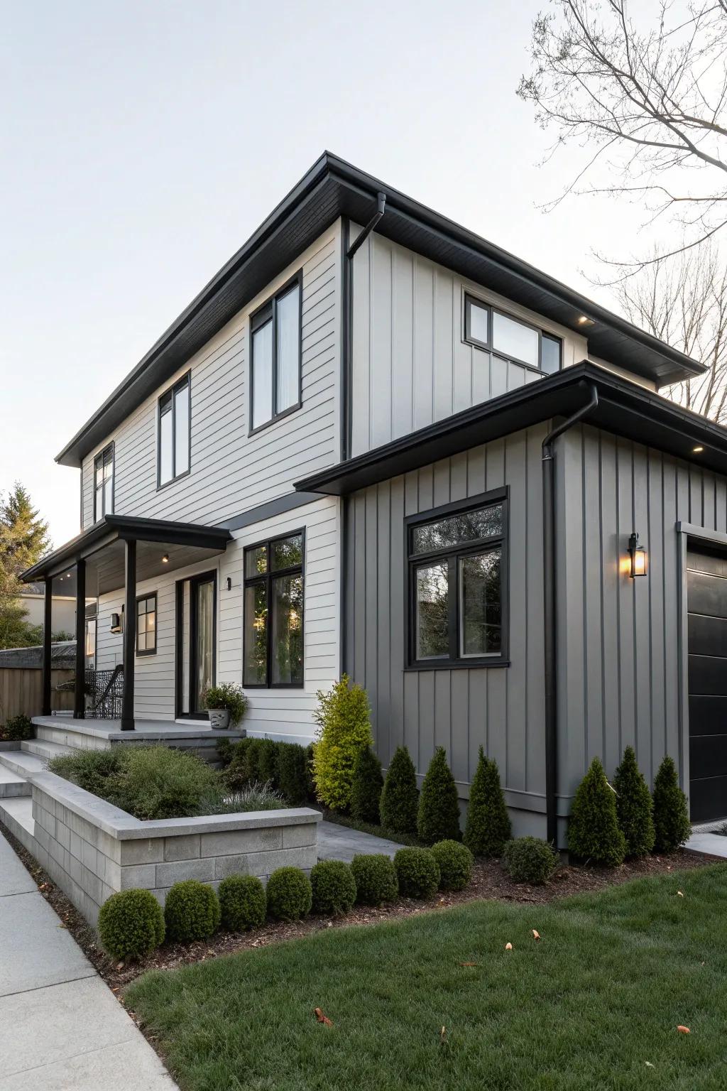 Grey with dark trim delivers a polished and modern look.
