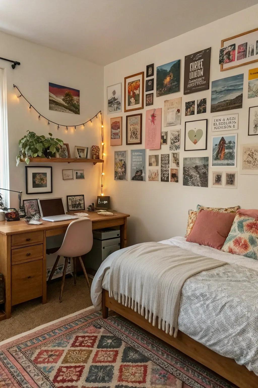 Collage walls allow your personality to shine through.
