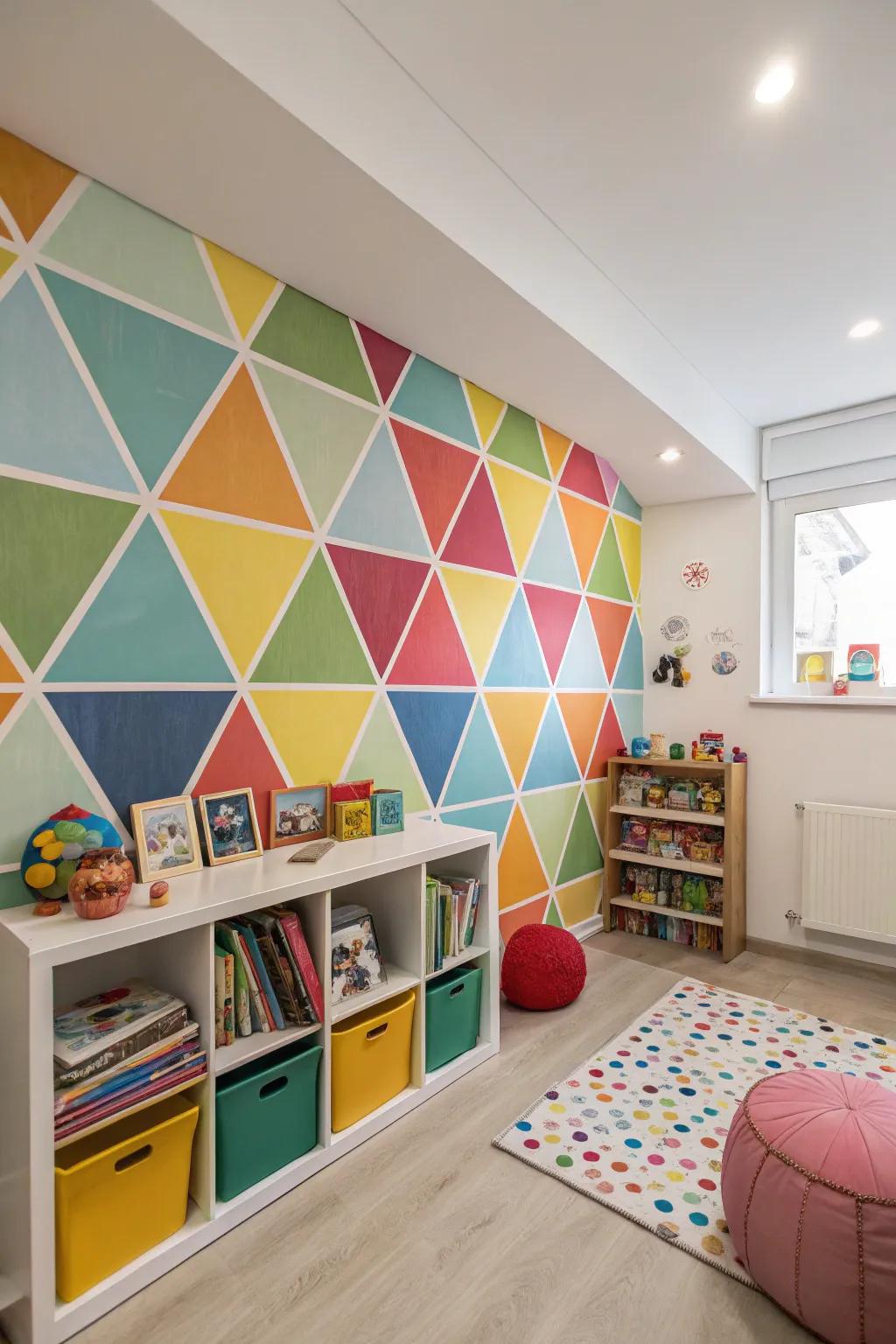 Incorporate playfulness with geometric accent designs.