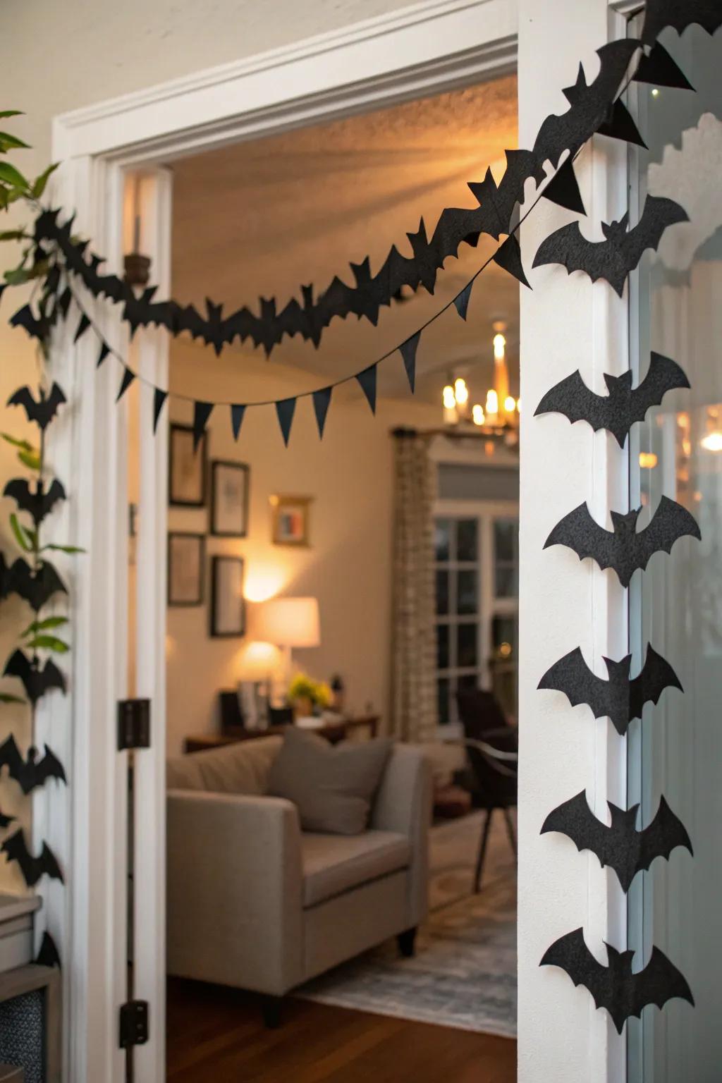 Flying mammal ornaments bring a playful feel to entryways