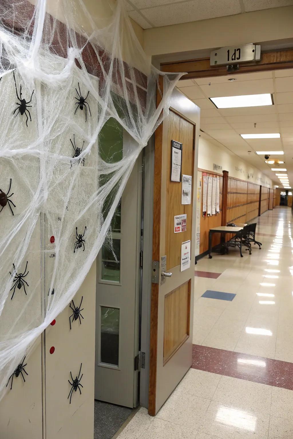 An arachnid web spectacle, prepared to spook and amuse.