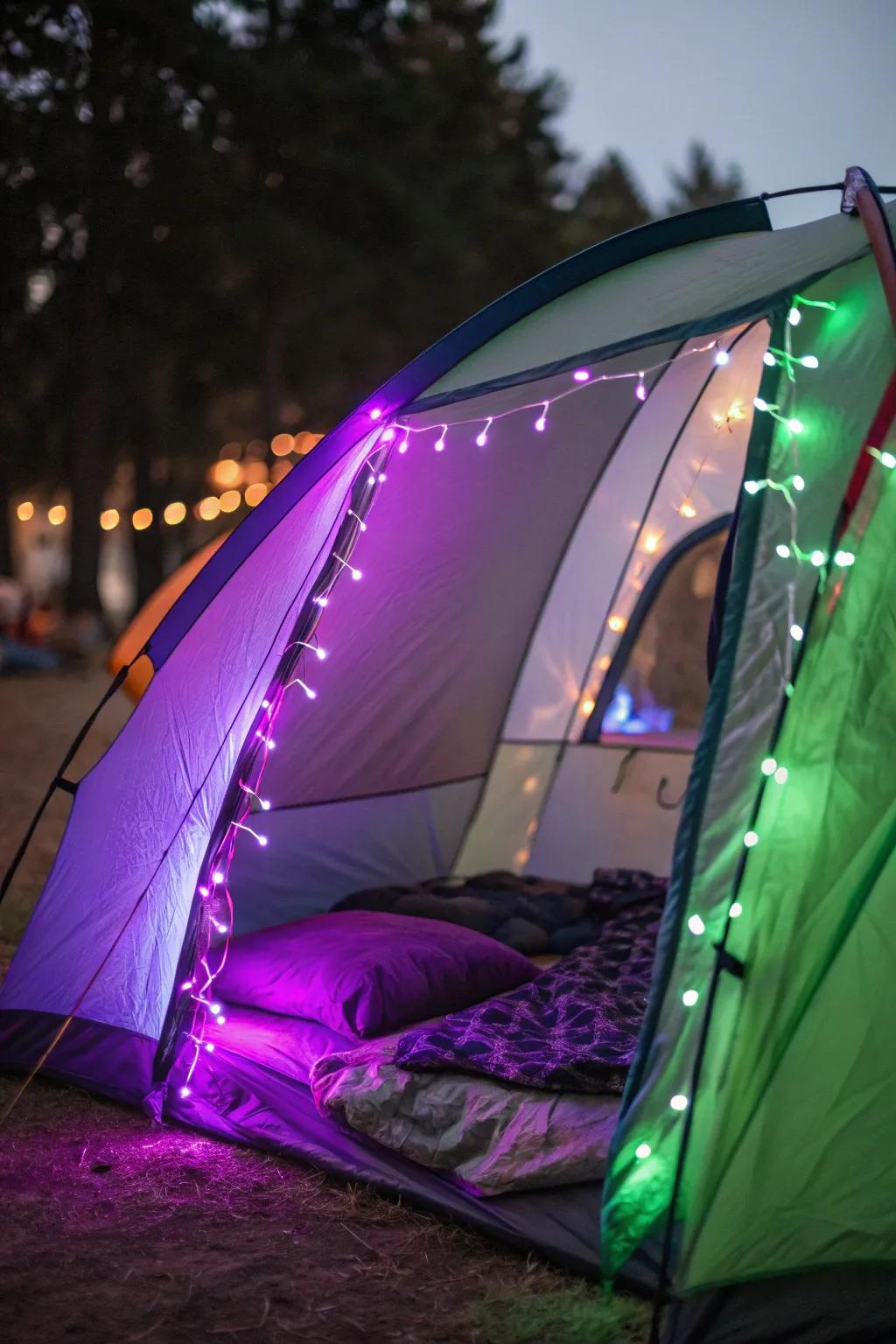 Transform your tent using enigmatic illumination for an enchanting accent.
