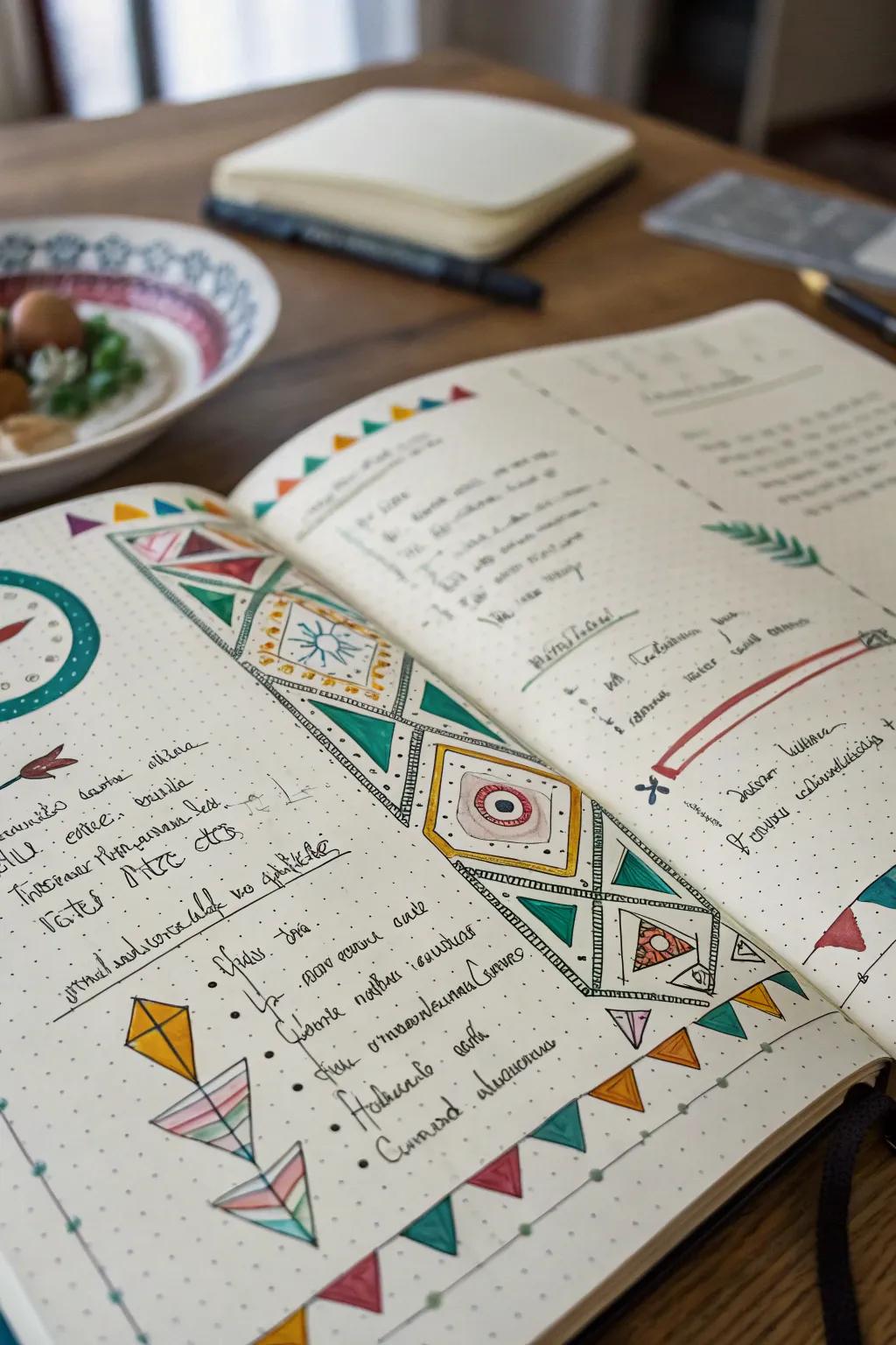 Geometric shapes add structure to your headers.