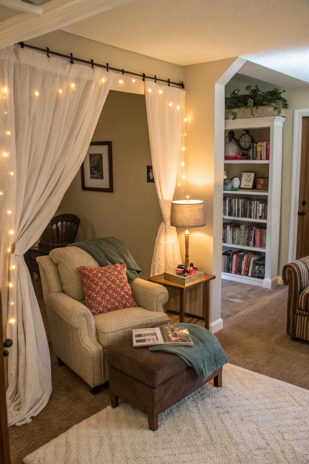 A hidden alcove provides a tranquil retreat inside your home.