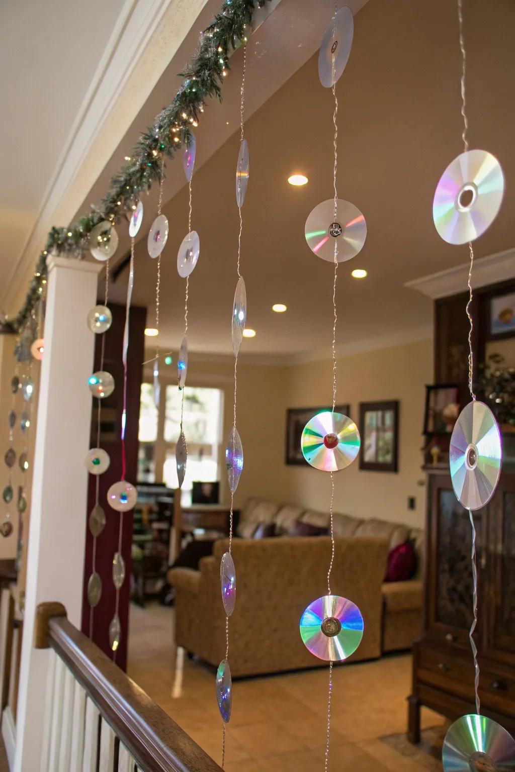 An optical disc garland throws in some sparkle to any 90s party.