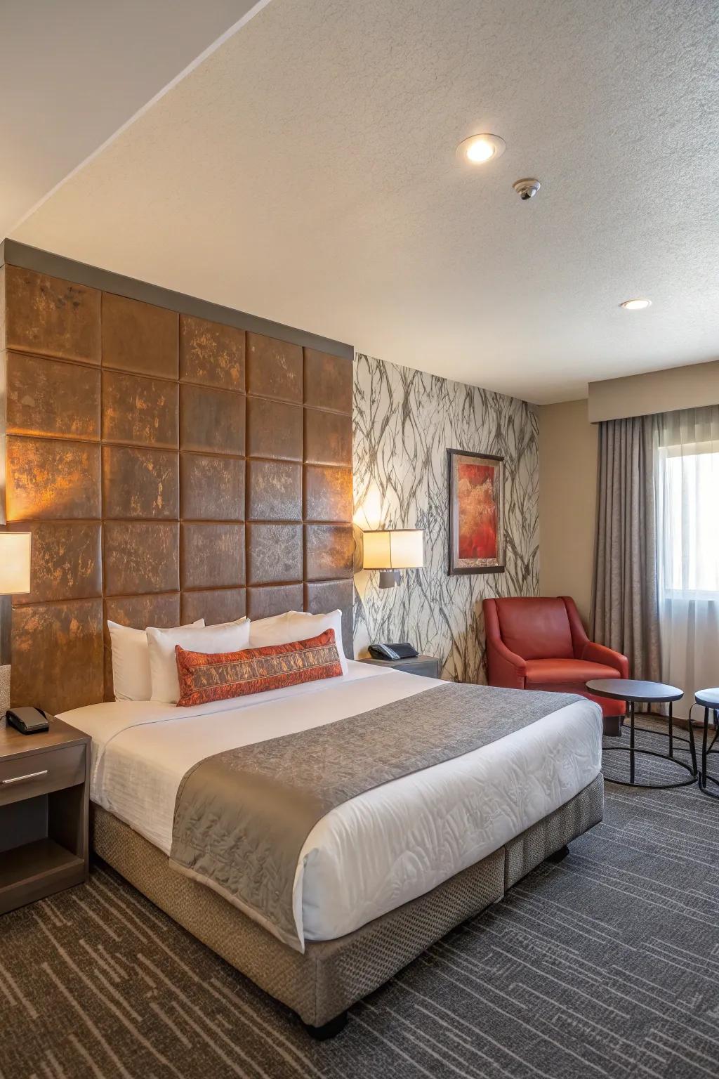 Accent walls provide a stunning focal point in any hotel room.