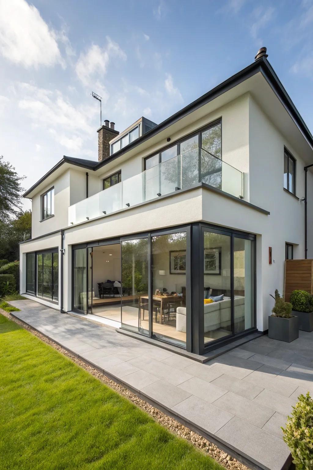 A double-story extension adding significant space and sophistication.