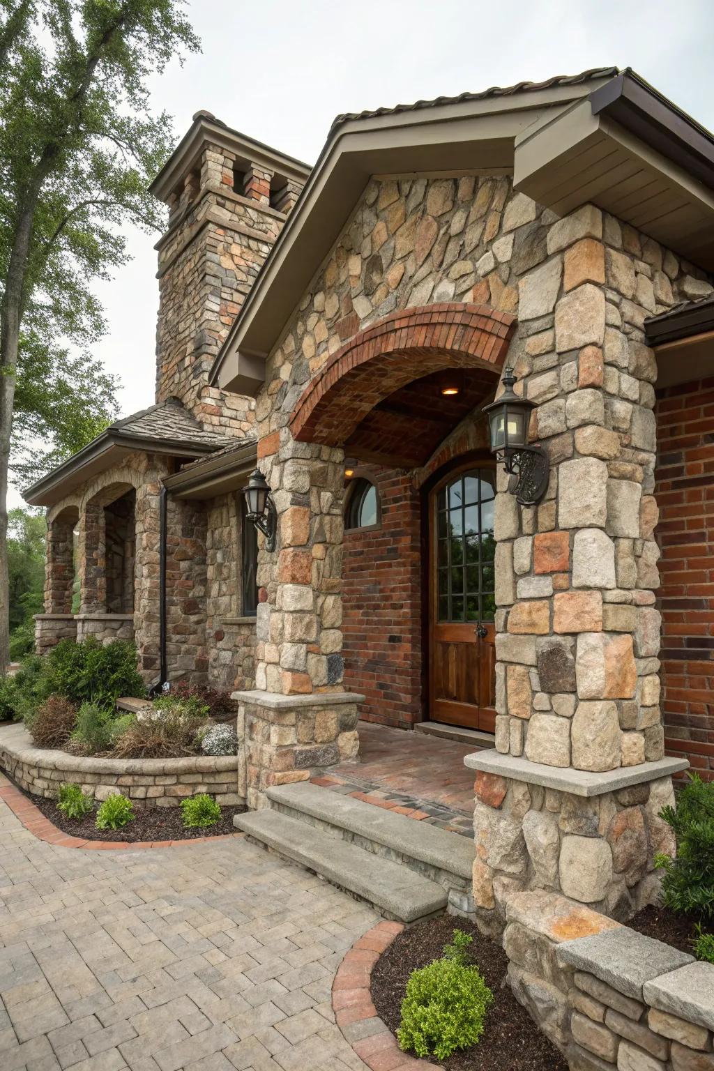 Organic materials introducing character and texture to your entrance.