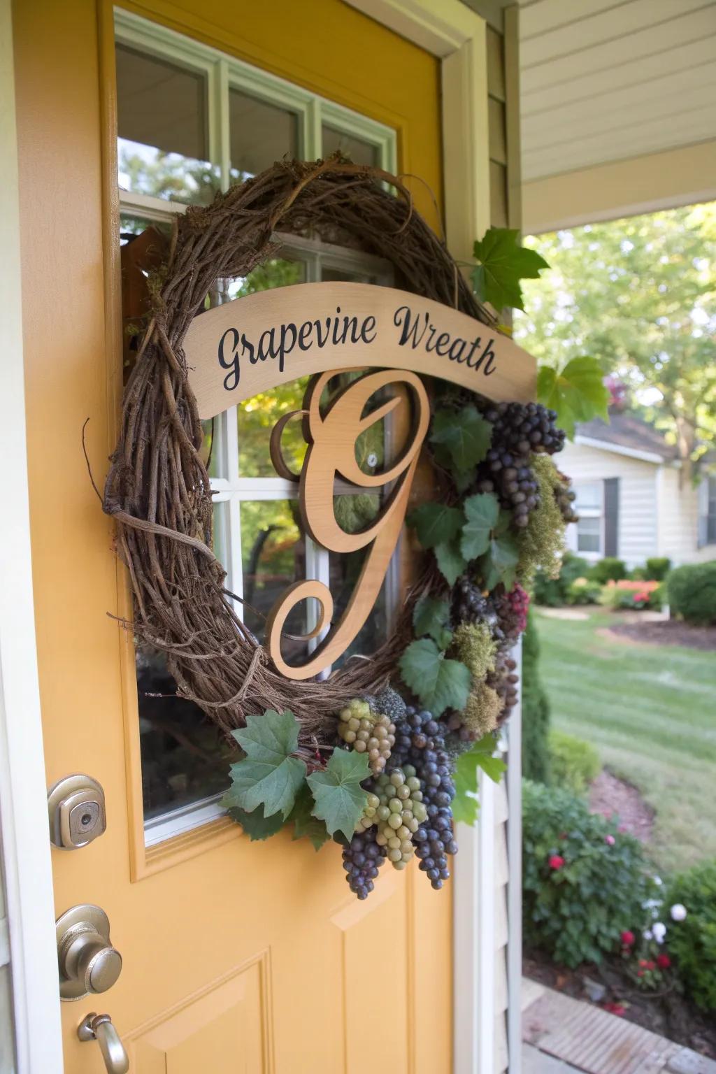 A personalized wreath that extends a warm, individual greeting.