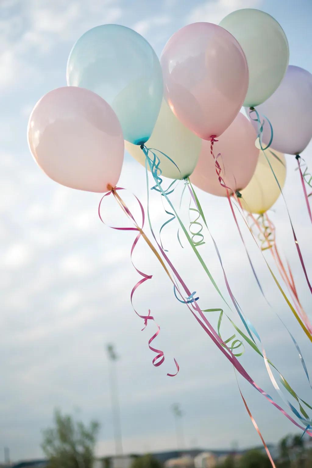 Include appeal to balloons using colorful paper strip tails.