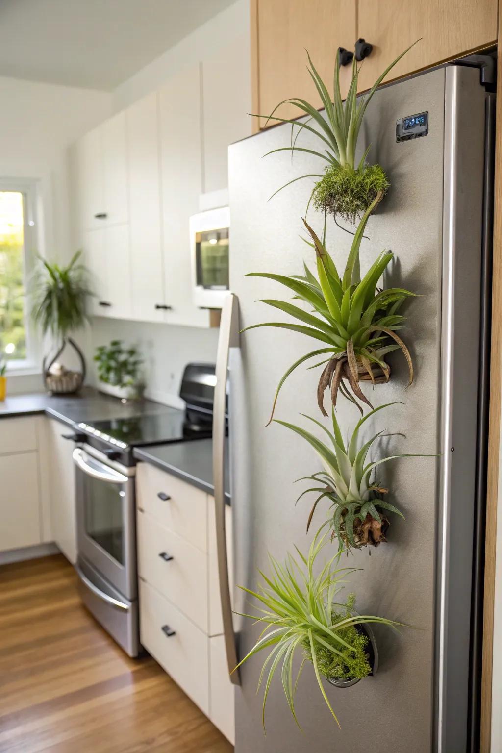 Air plant magnets bring life to your refrigerator.