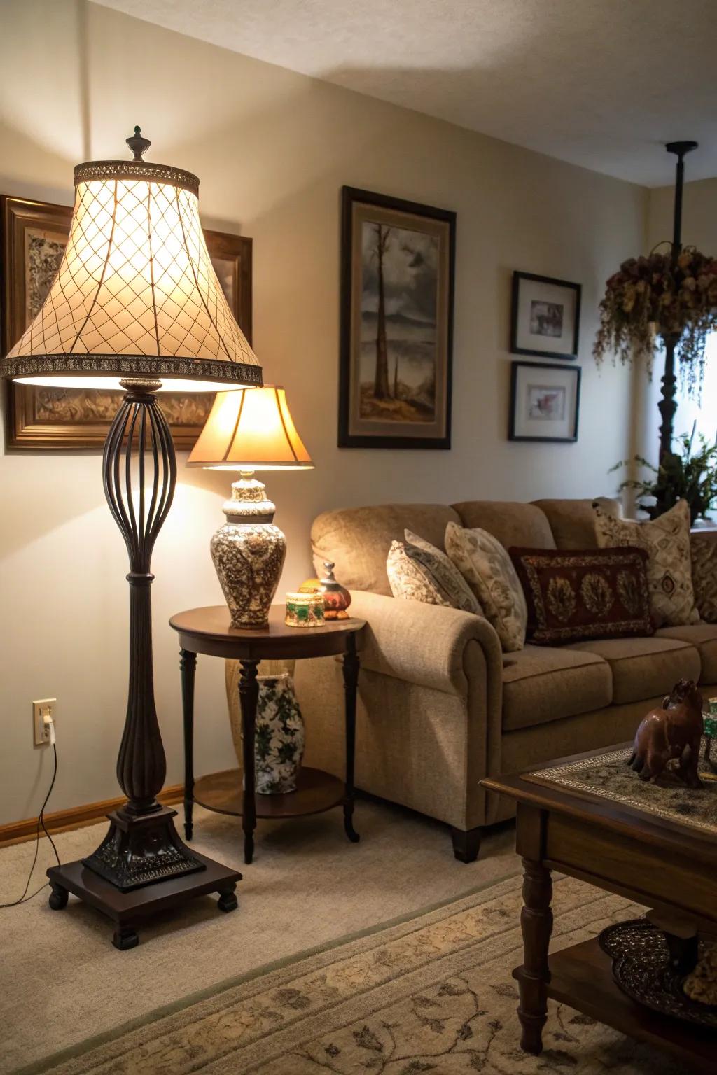 Layer your lighting for a cozy and inviting ambiance.