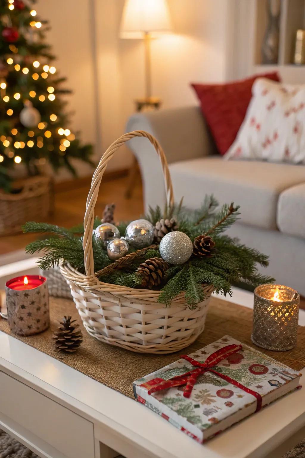 Seasonal decorations make your basket festive and fun.