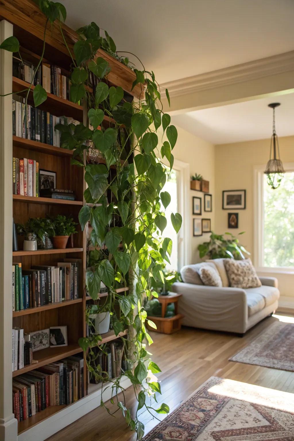 Introduce freshness to living areas with trailing heartleaf philodendrons.