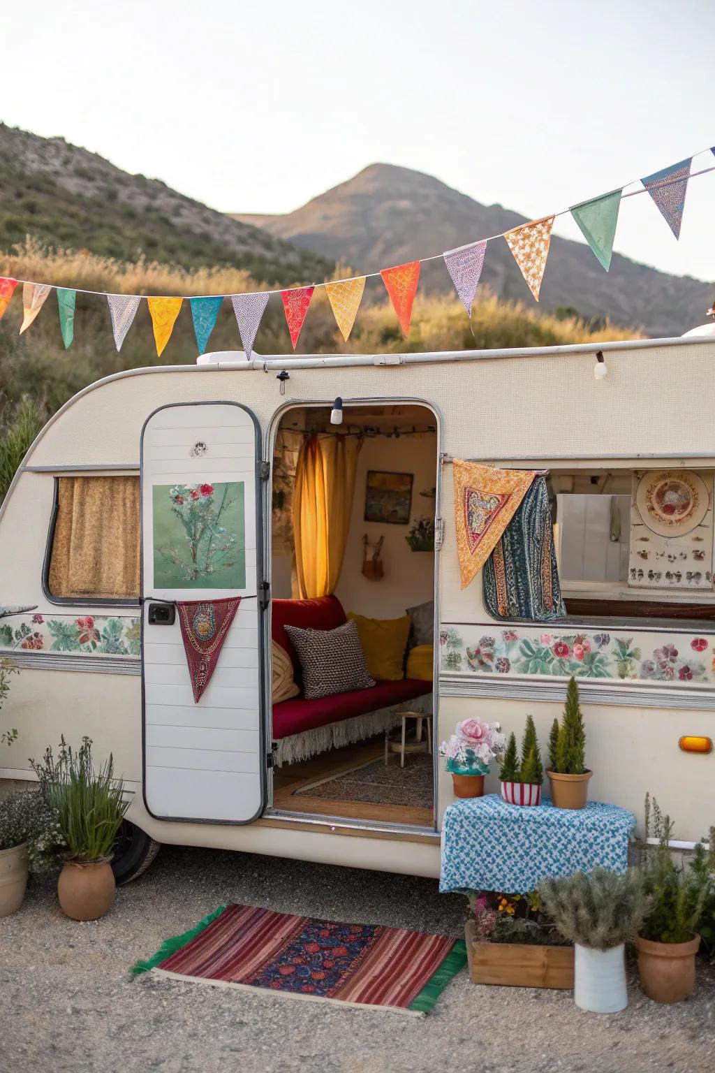 Individualized decor that personalizes the camper and makes it feel like home.