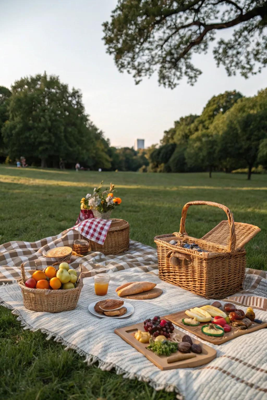 Enjoy the outdoors using a classic Picnic in the Park.