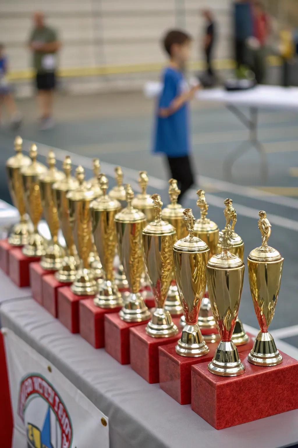 Miniature awards ready to honor the little champions.