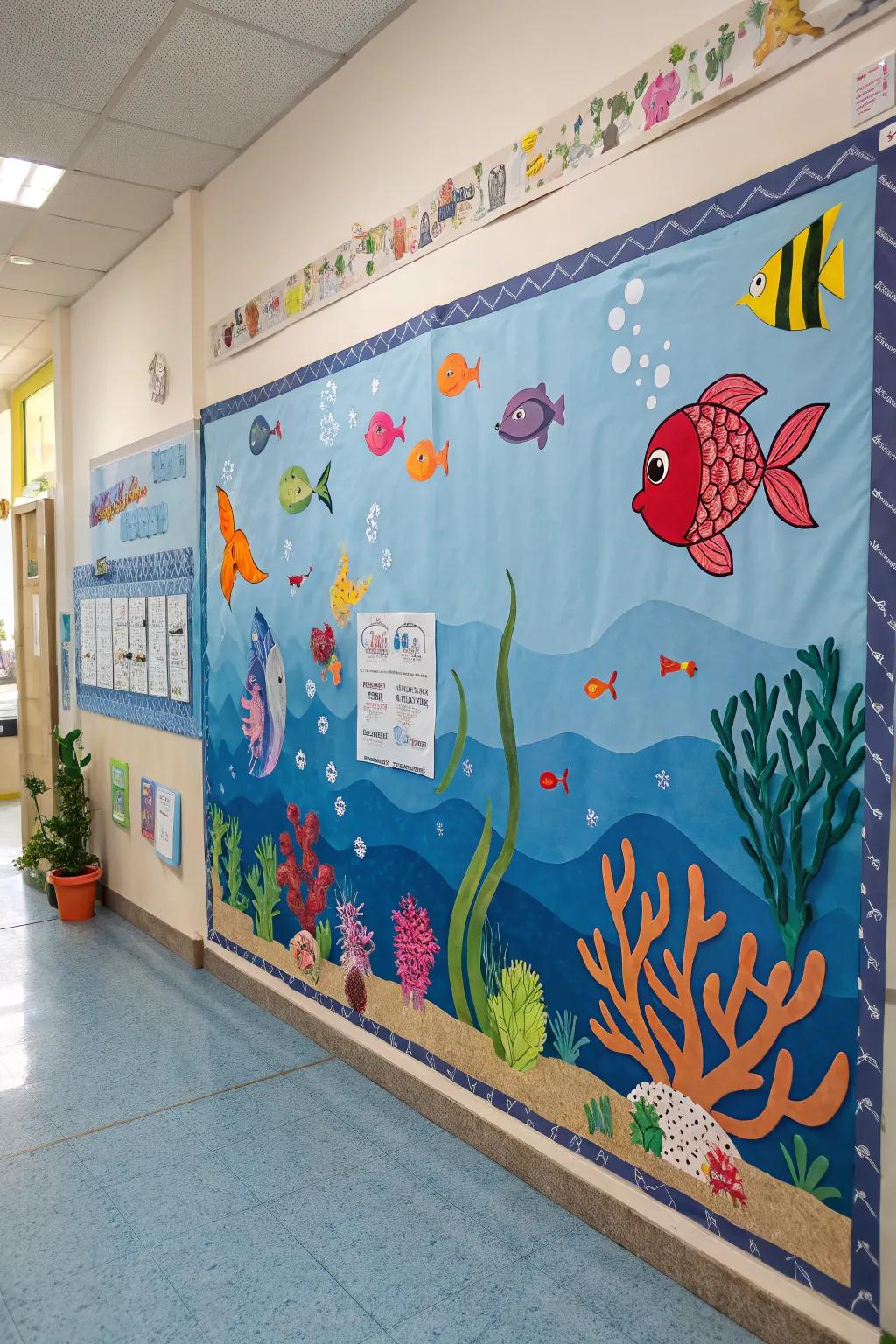 Explore the ocean's depths using a captivating under-the-sea board.