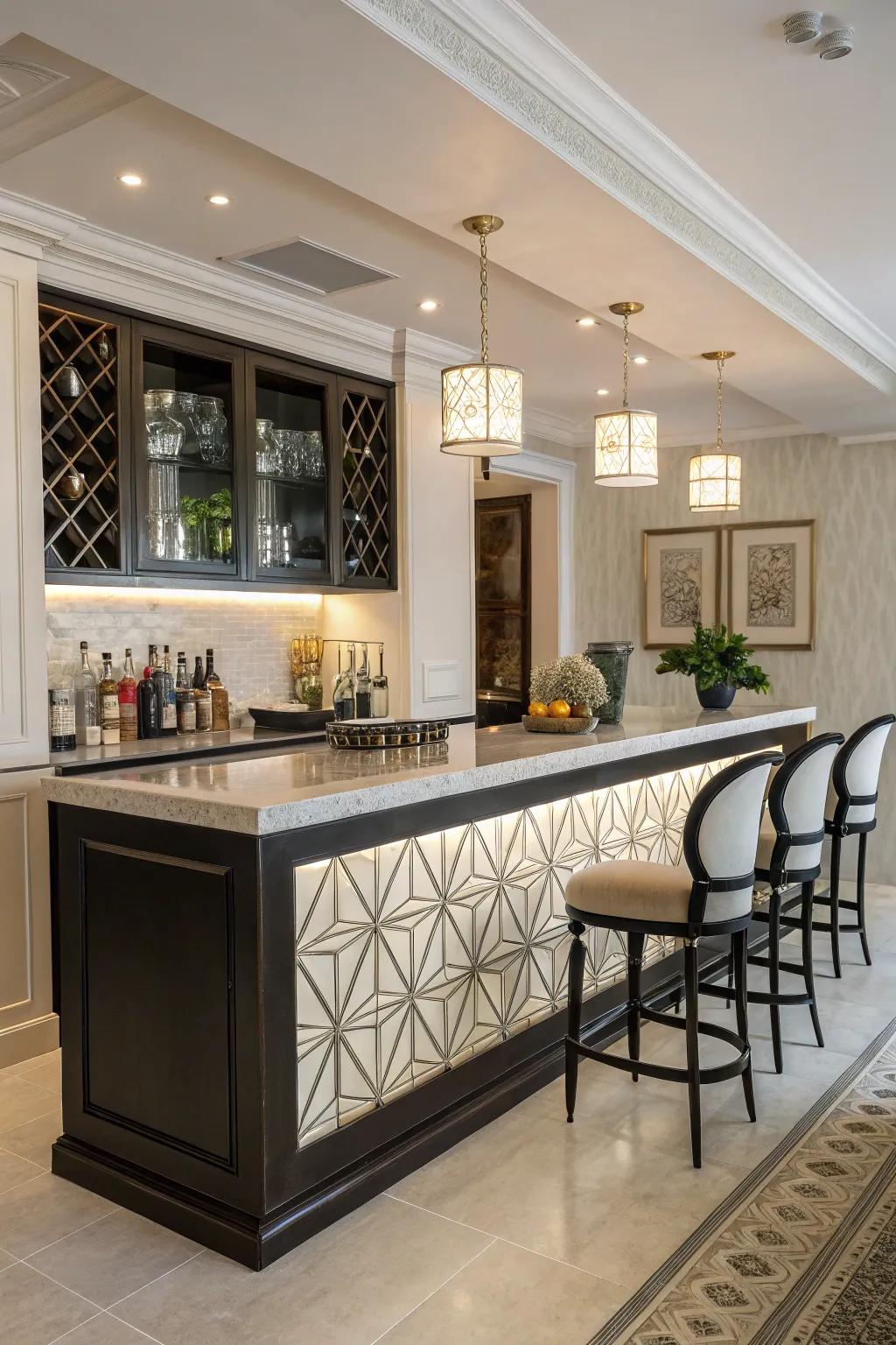 Impressive contrast with a mix of light and dark shades.