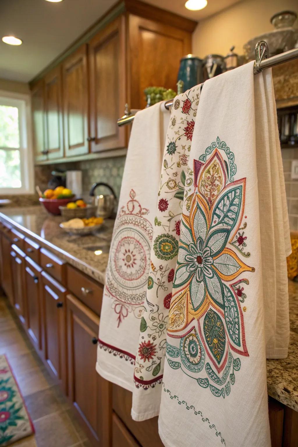 Customized linens add a personal signature to your kitchen.