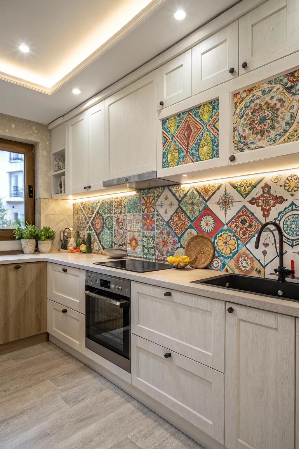 A backsplash designed to serve as the focal point of the kitchen.
