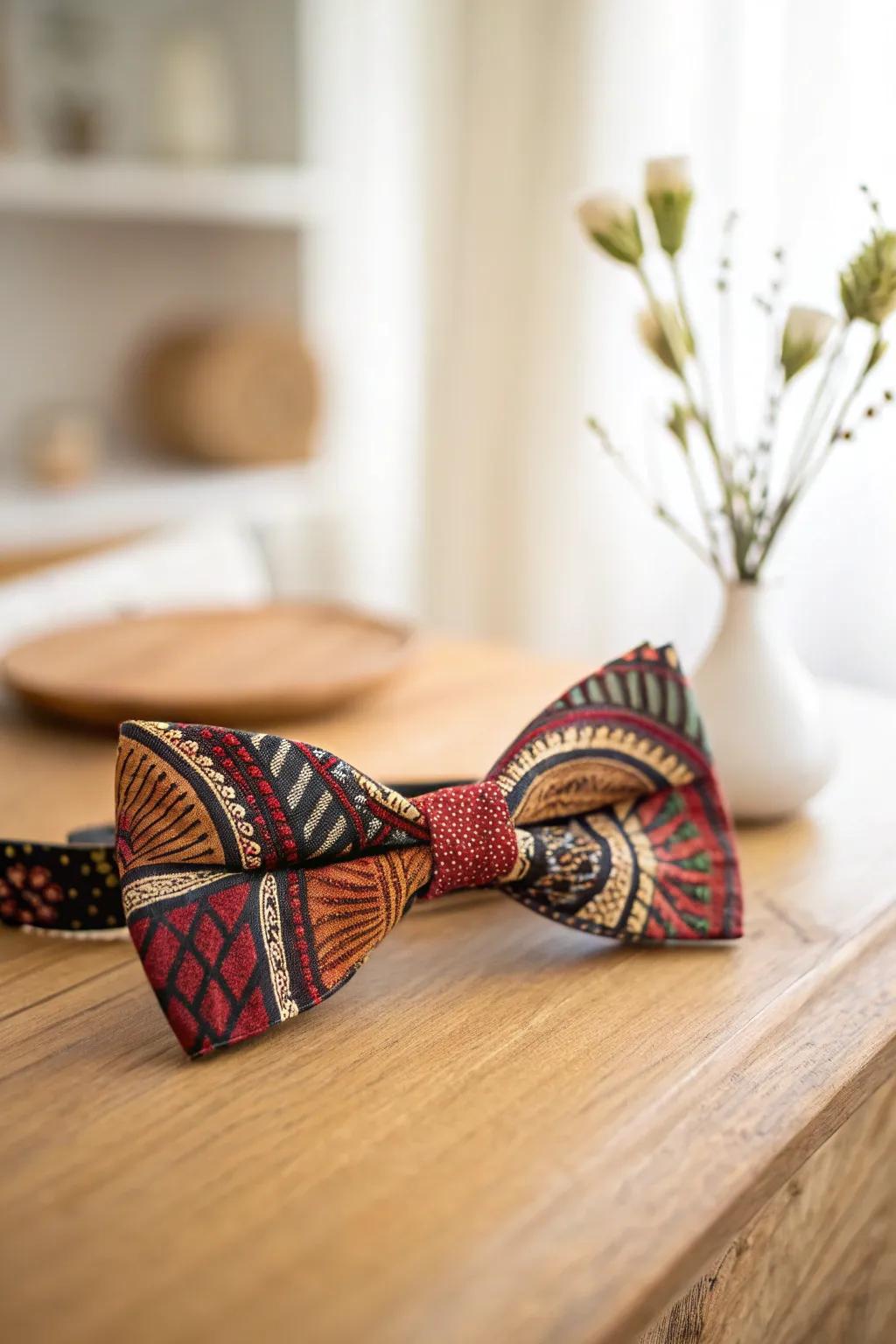 Make a charming DIY bow tie from fun material for a unique Father's Day gift that stands out.