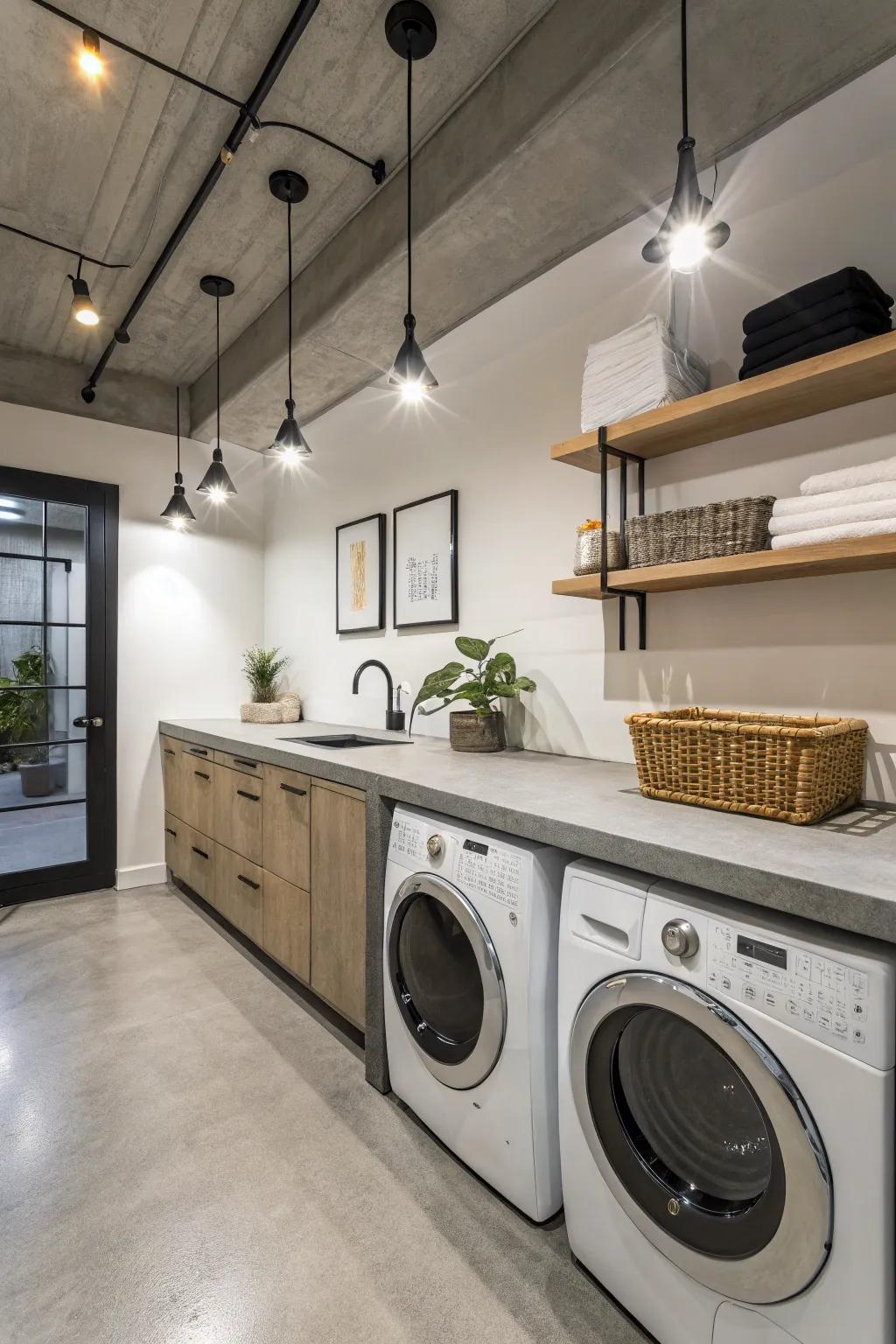 Modern stone countertops bring a bold and contemporary feel.