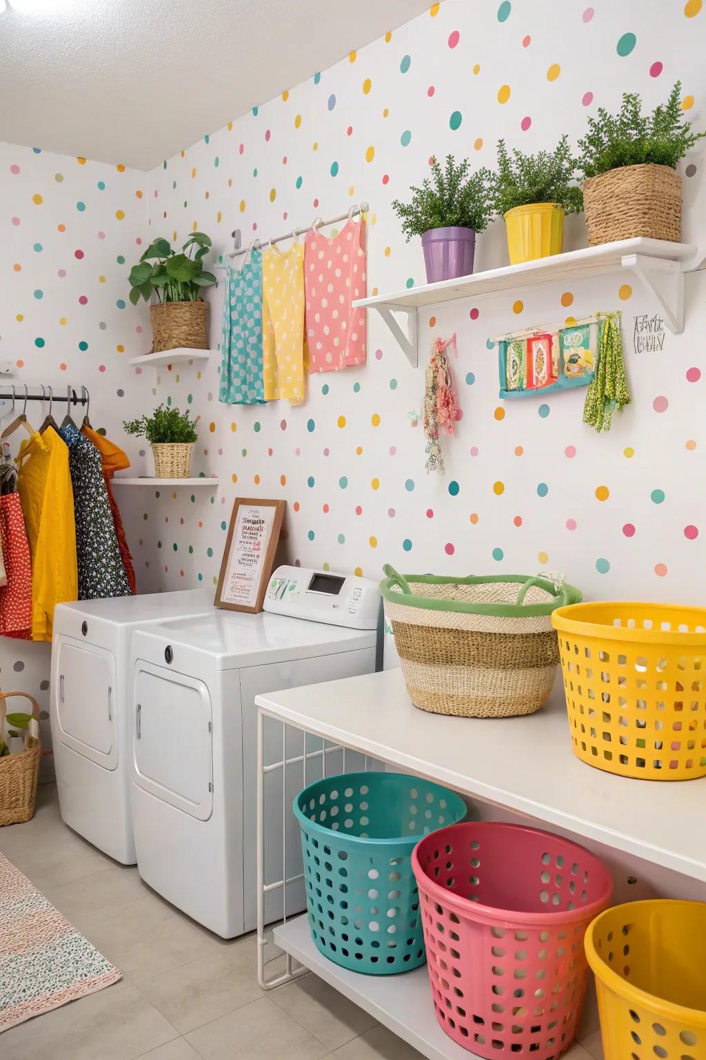 Playful patterns bring joy and individuality to your laundry room.