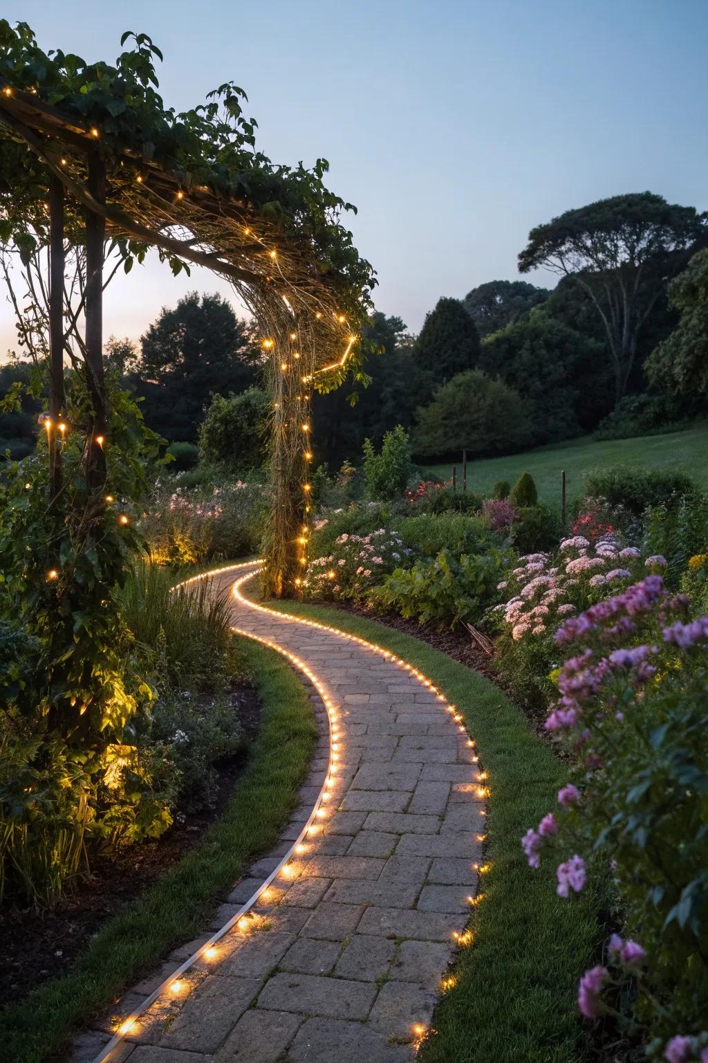 Create enchanting garden walkways with LED lighting.