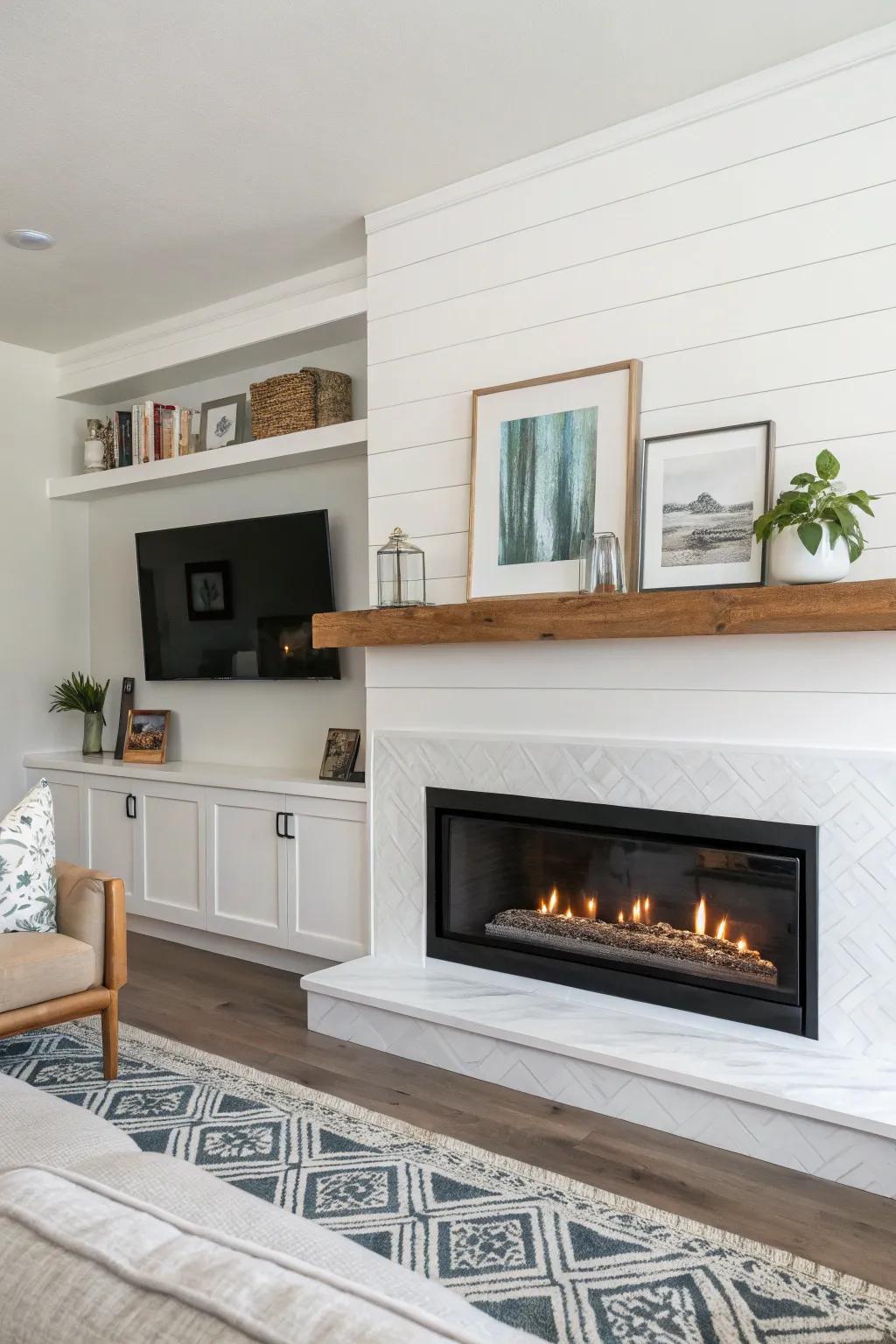 Include a suspended rack for stylish display screen above your hearth.