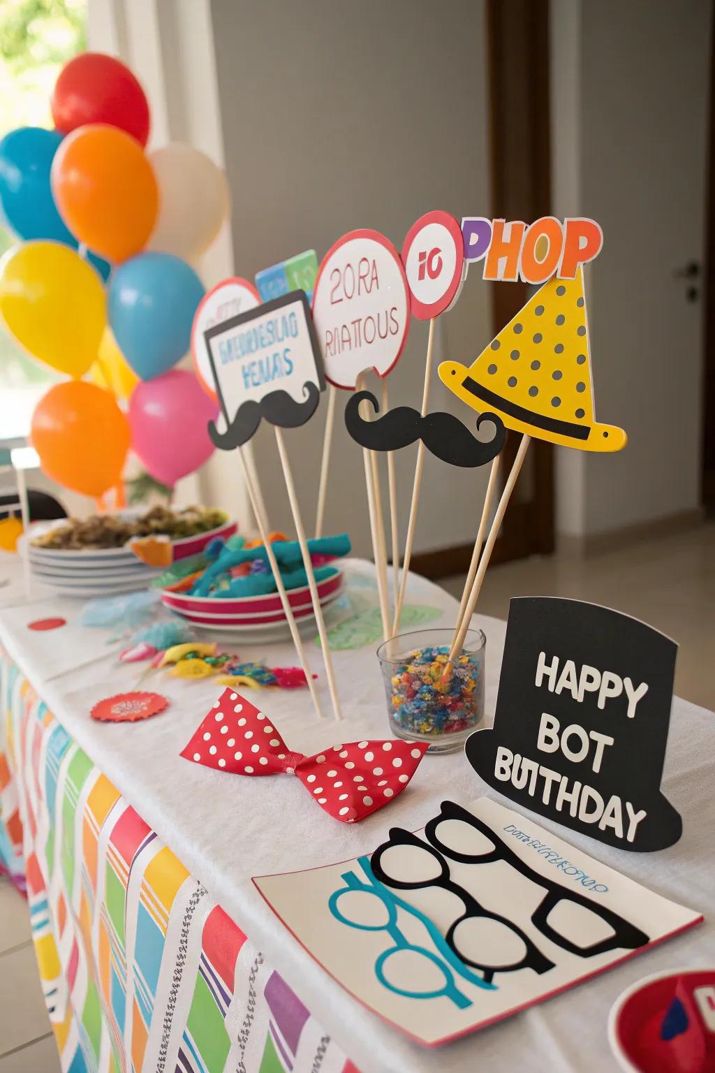 Homemade party props for entertaining and memorable photos.