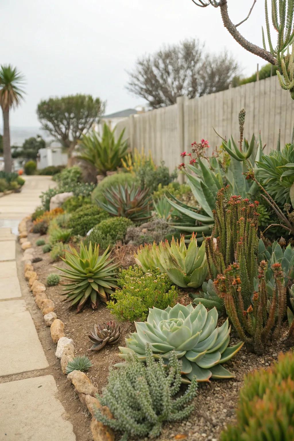 Succulents offer beauty and require little water.