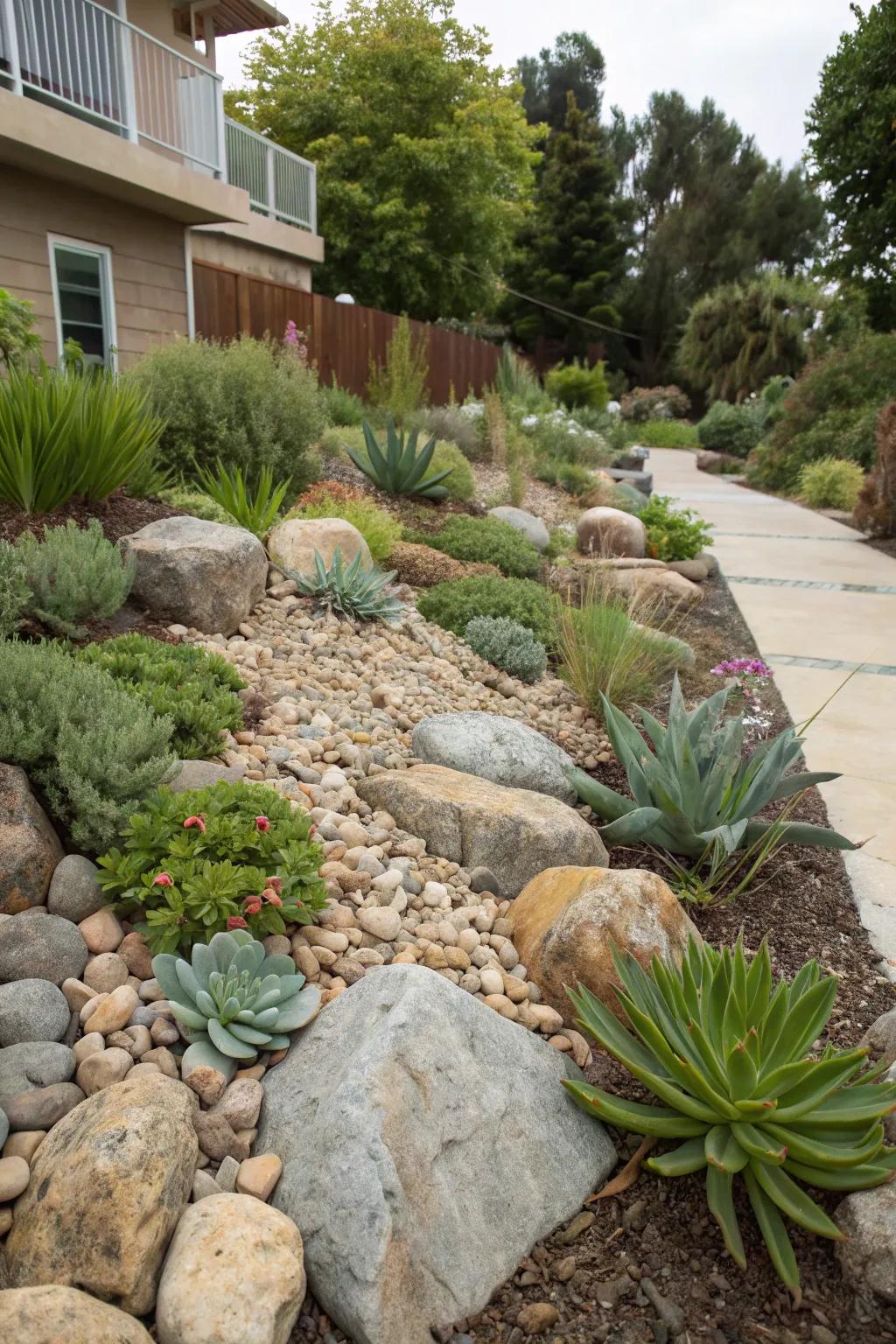 Rock gardens require little maintenance and introduce natural beauty.