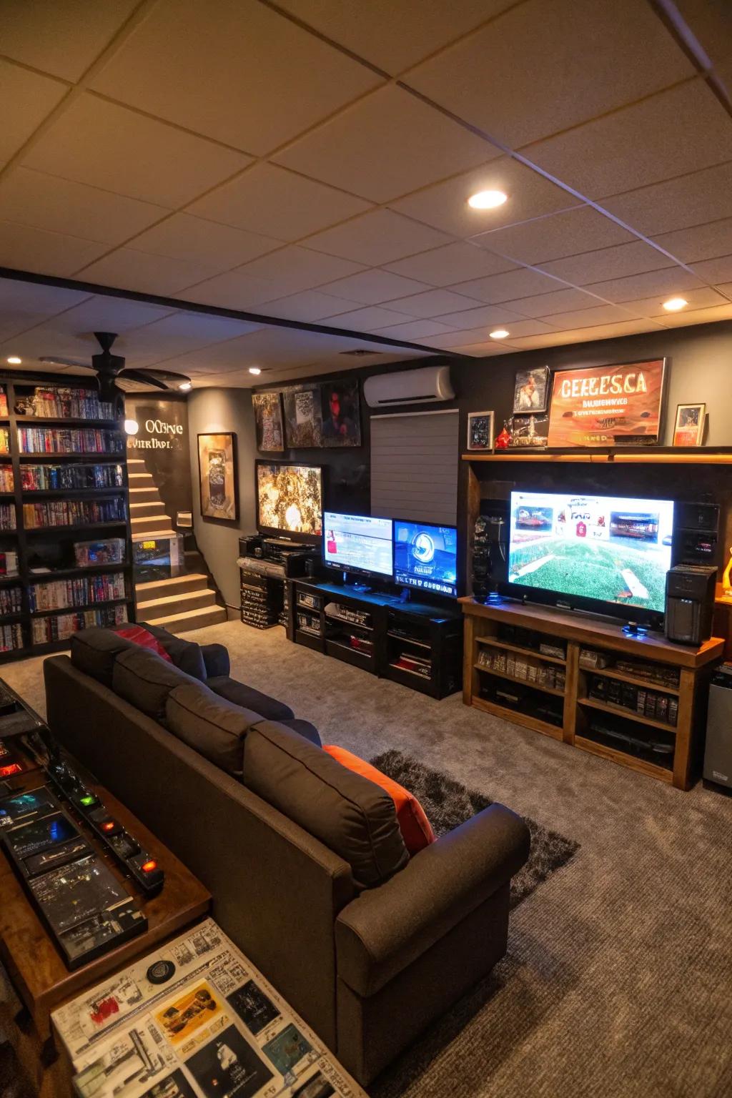 Immerse yourself in your favorite games with a dedicated console area.