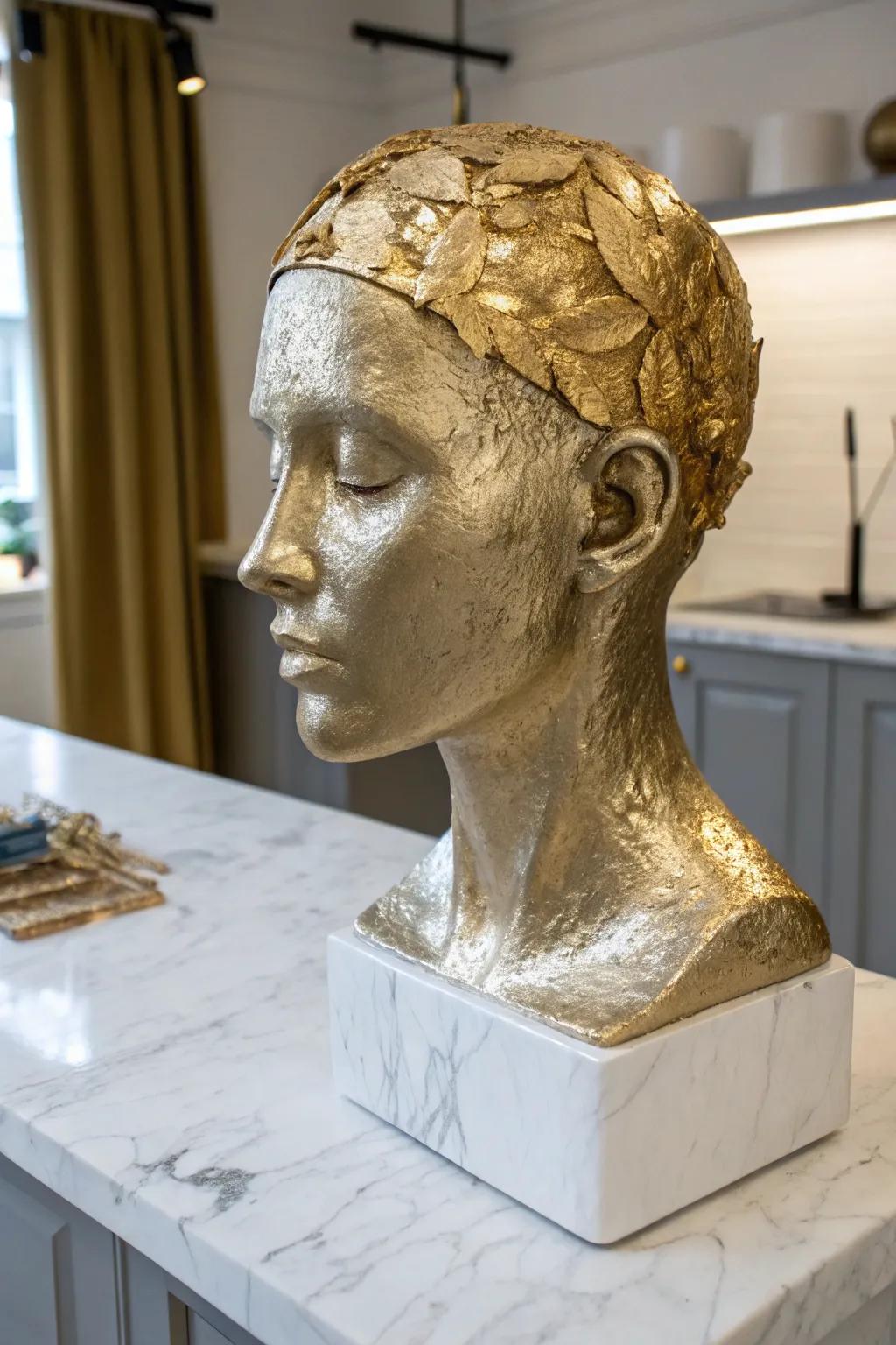 Gold leaf lends an opulent touch to decor.