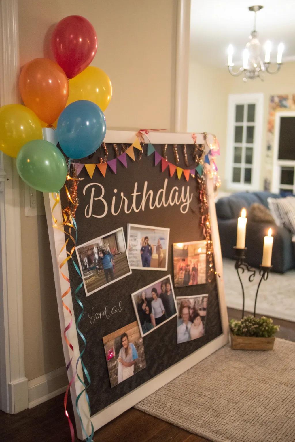 A personalized birthday board that celebrates individual moments.