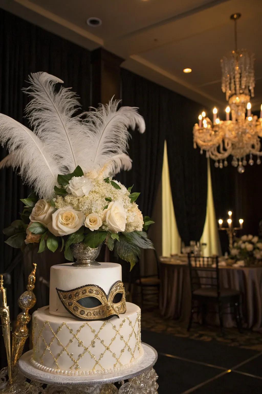 Feathered details contributing flair and sophistication to the décor.