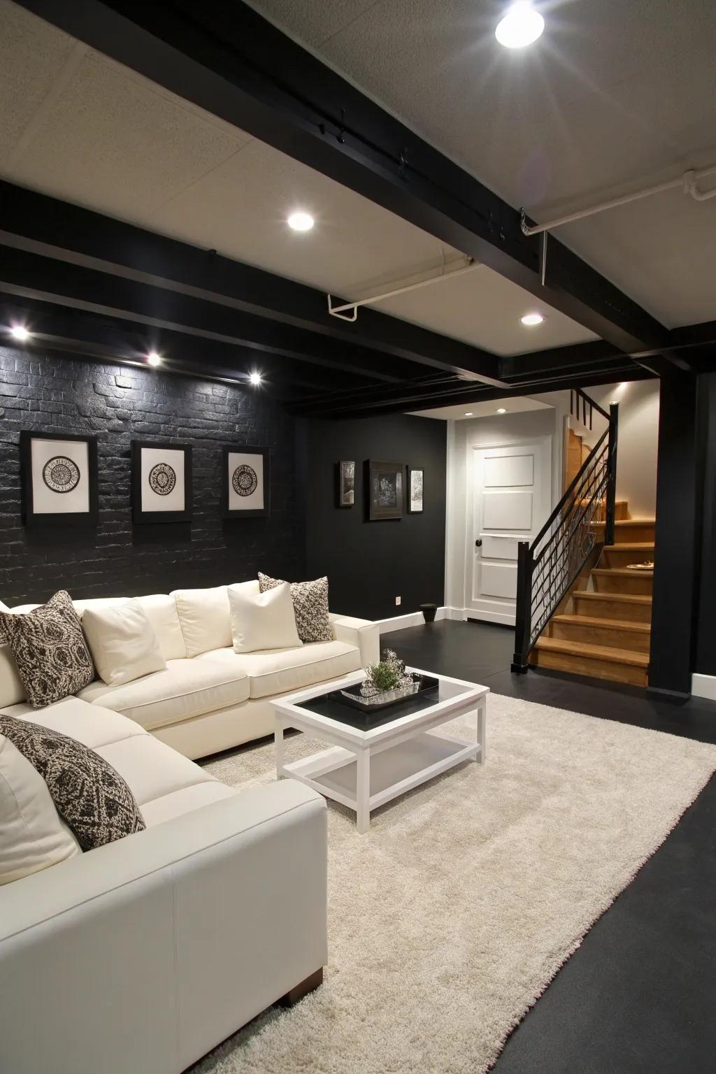 Obsidian adds drama and modernity to your basement.