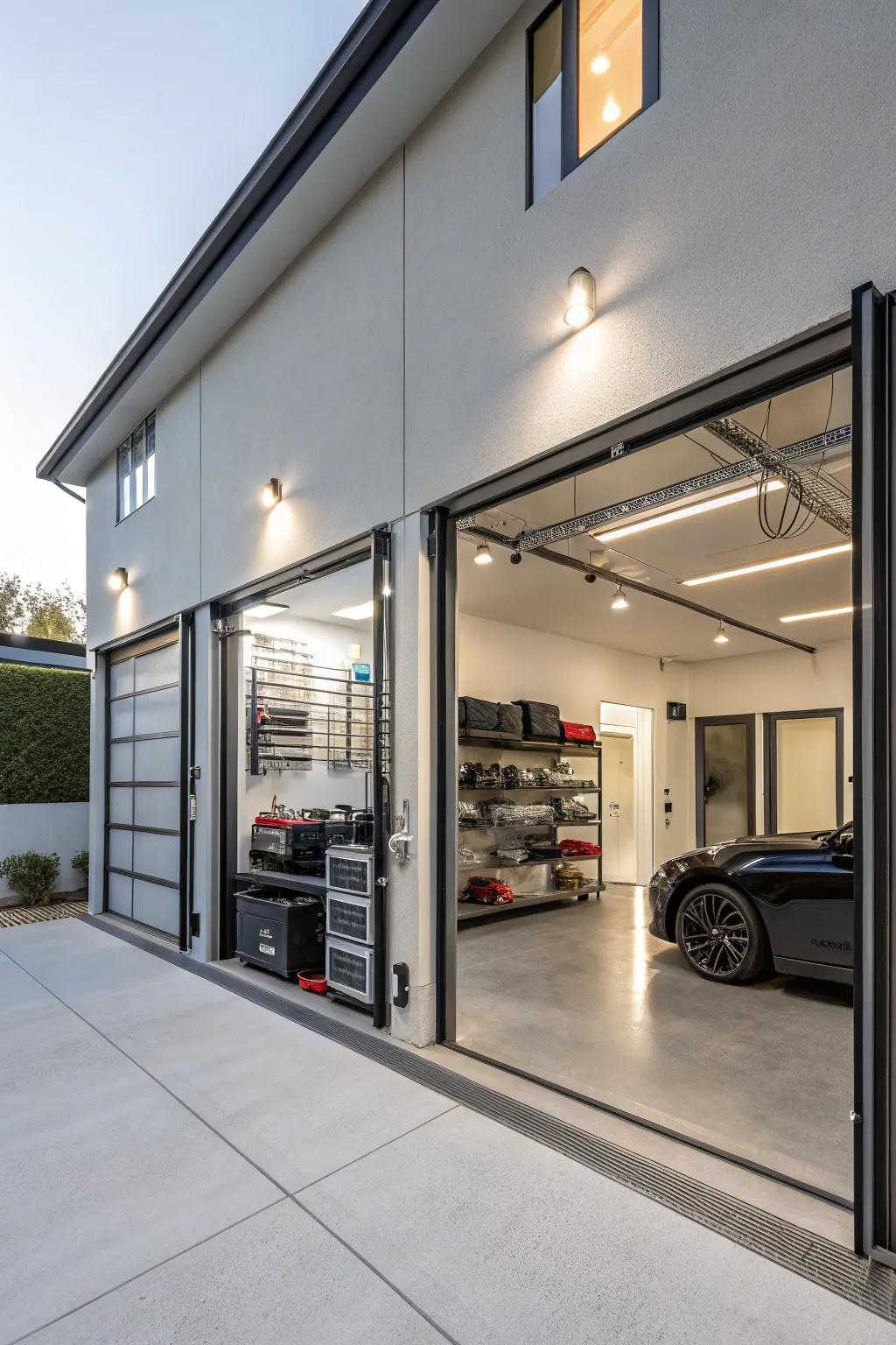Improve your garage with integrated tech features.