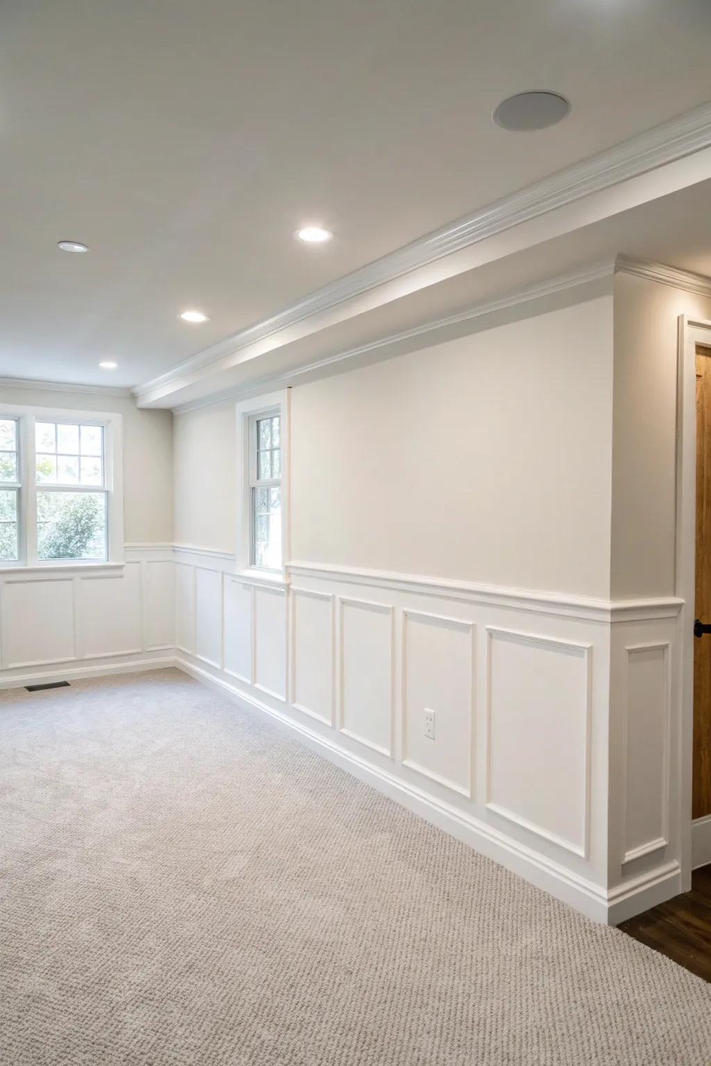 An understated half wall enhances a contemporary space through its subtle sophistication.