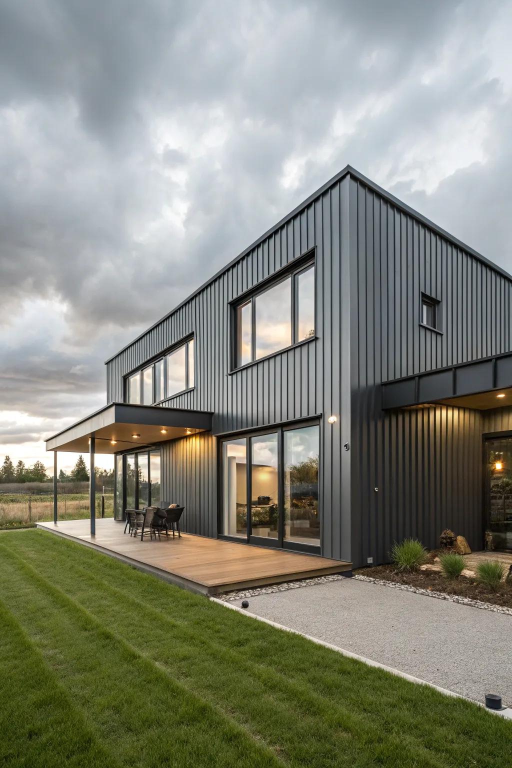 Modern industrial home featuring metal cladding