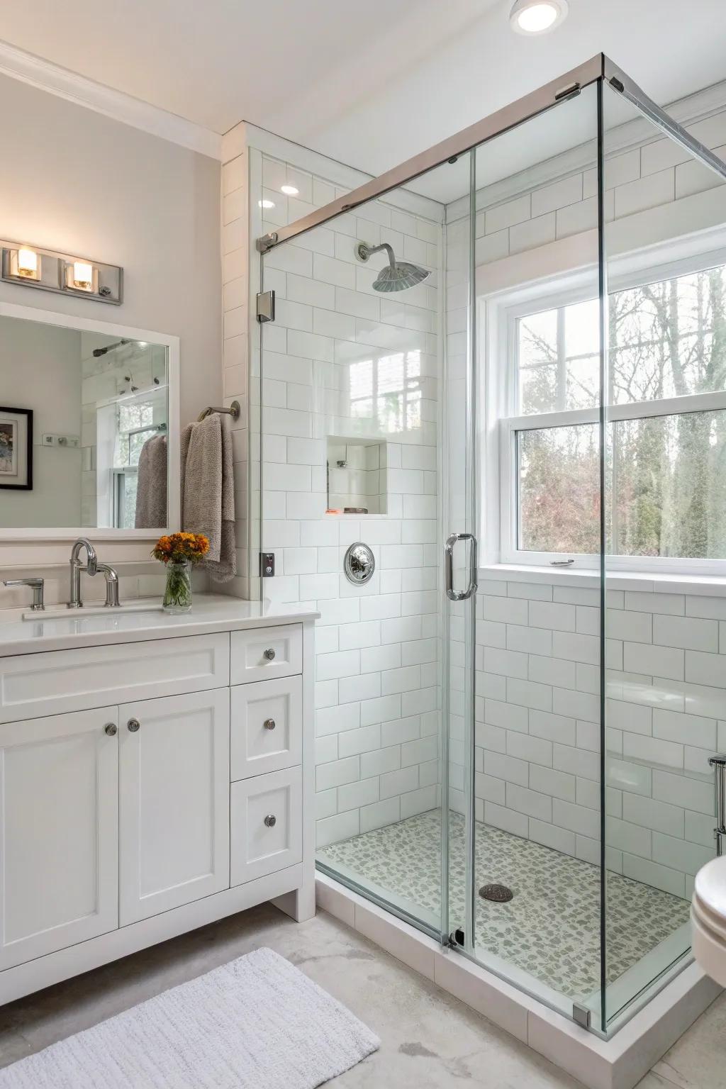 Glass enclosures maintain an open feel.