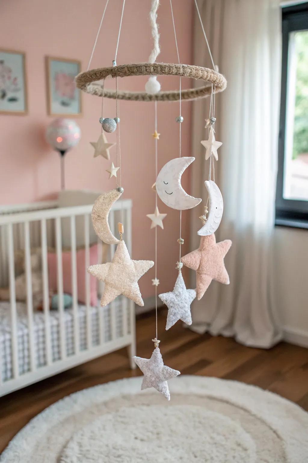 A heavenly nursery mobile makes for a memorable gift.