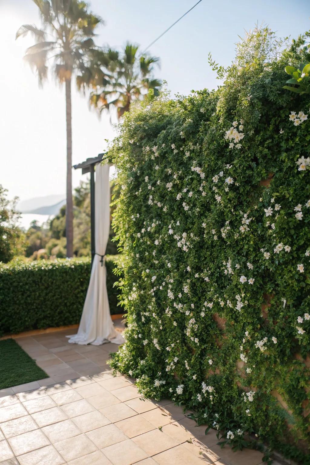 Embrace nature using a garden-inspired foliage backdrop.