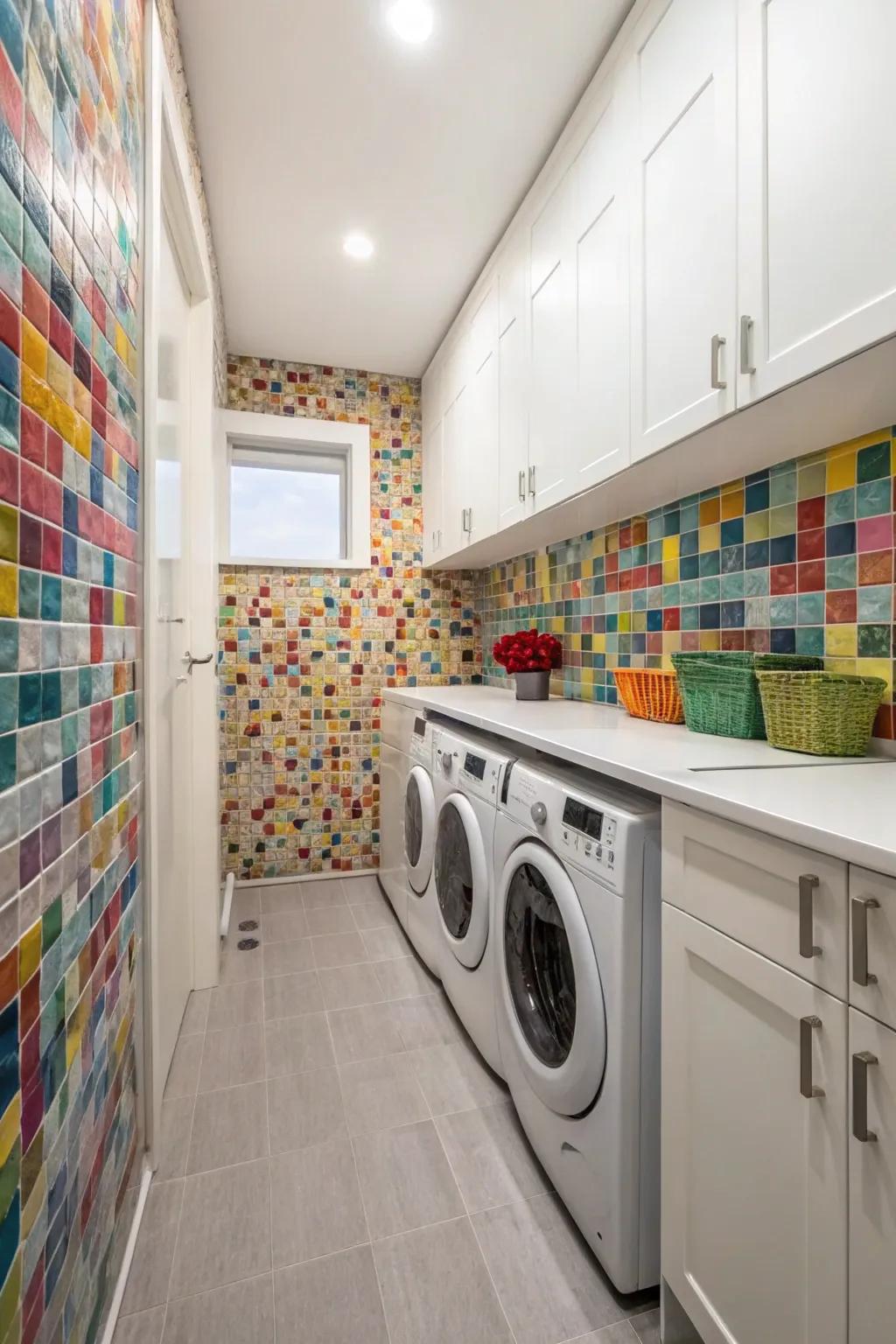 A stylish backsplash can transform the entire look of your laundry room.