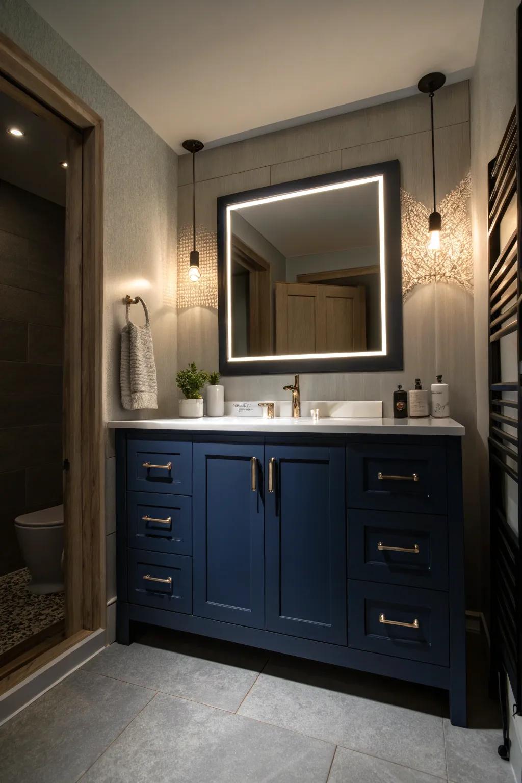 Combined illumination enhances ambiance.