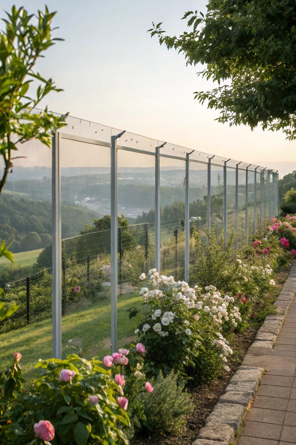 Elegant transparency featuring glass board fencing.