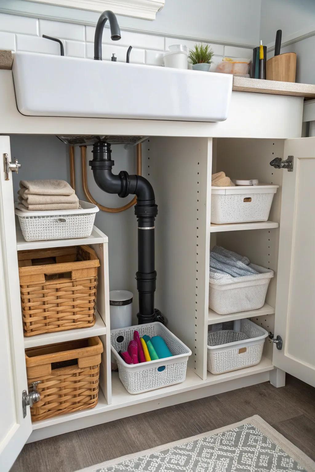 Work with your pipes using a storage layout that integrates them.
