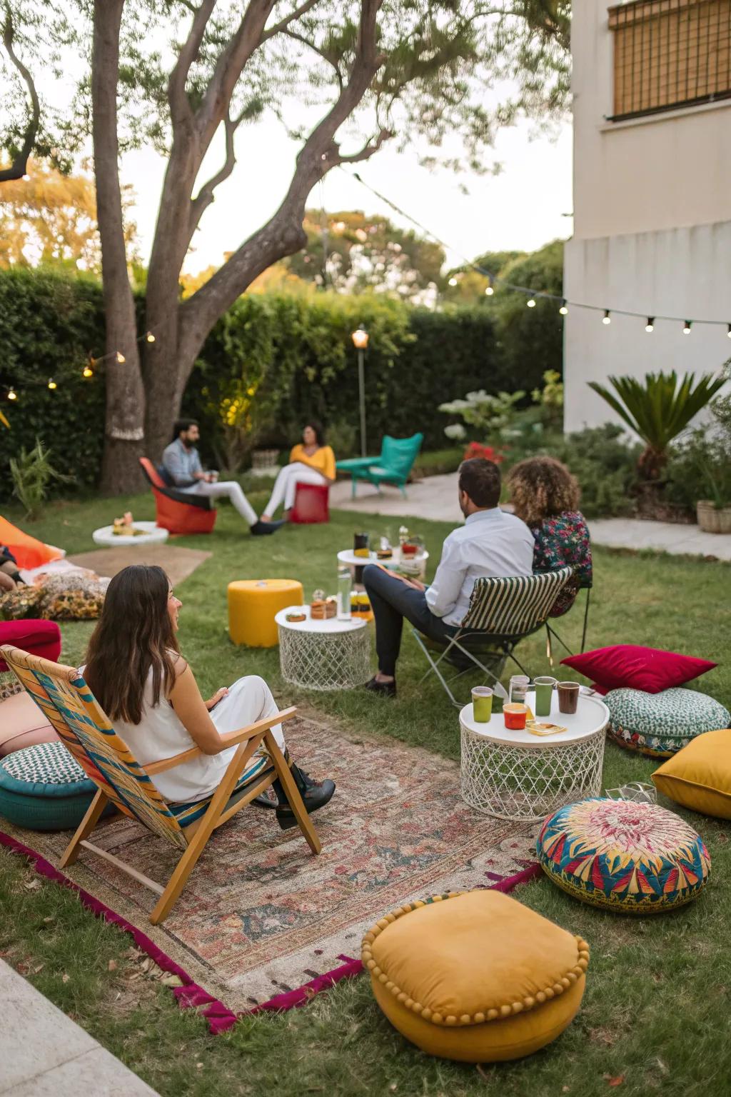 Design a comfortable and inviting seating area for guests.