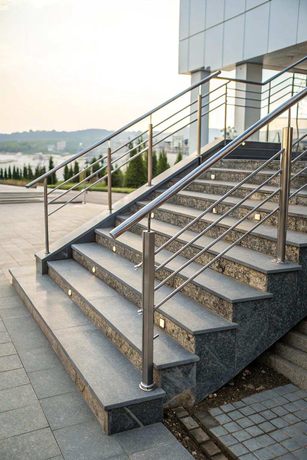 A fusion of metal and stone aspects creates a striking modern aesthetic.